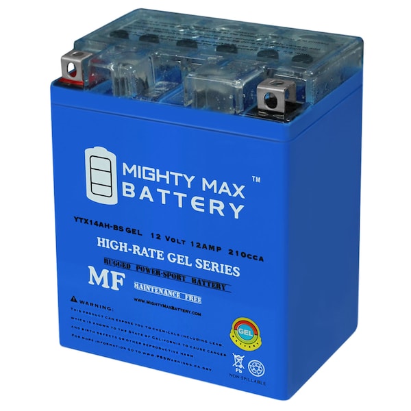 Mighty Max Battery YTX14AH-BS GEL Replaces Yamaha YFM250 Bear Tracker 250cc 1999-2004 YTX14AHGEL136